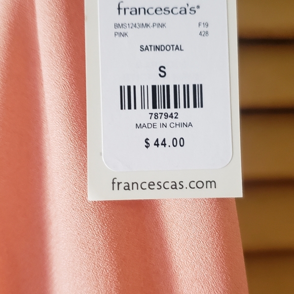 Francesca's Skirt Womens Small Maxi Skirt Long Length Pink w/ White Dots (S) - Picture 6 of 6